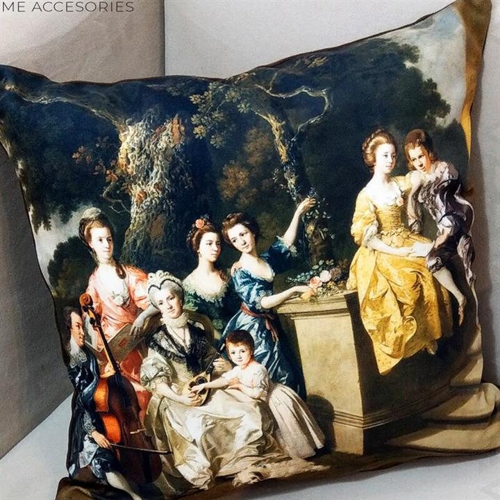 کاور کوسن مخمل 40x40 طرح  کلاسیک آرت مان